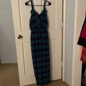 Navy blue summer maxi dress